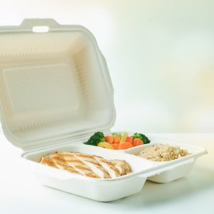 BioBase Bagasse Sugarcane Clamshell Box